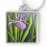 Art Purple Iris Keychain