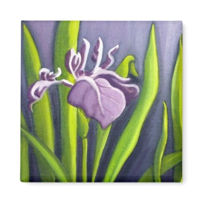 Art Purple Iris Fridge Magnet by art2bseen