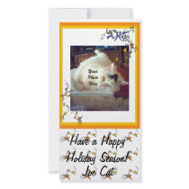 Art Scroll Photo Happy Holidays Card Personalized Photo Card