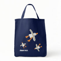 Art Shopper Beach Bag: John Dyer Seagulls. Blue by johndyergallery Art Shopper Beach Bag: John Dyer Seagulls. Blue