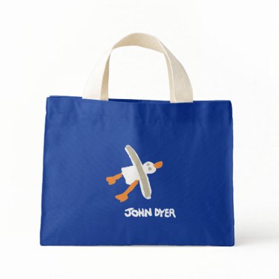 Art Shopping Bag: John Dyer Seagull, Blue by johndyergallery