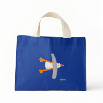 Art Shopping Bag: John Dyer Seagull, Blue by johndyergallery Art Shopping Bag: John Dyer Seagull, Blue