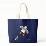 Art Shopping Bag: Jumbo Blue Bag and Seagulls