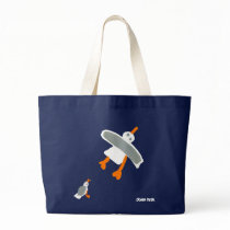 Art Shopping Bag: Jumbo Blue Bag and Seagulls