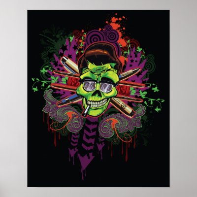 Art Skull Poster by DrSprinkles