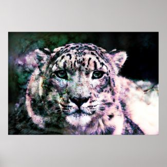 Art - Snow Leopard Mixed Media Posters