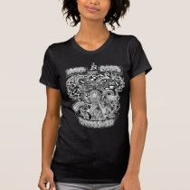 ART & SOUL TATTOO DRAGON SHIRT BLACK WOMEN'S SHORT