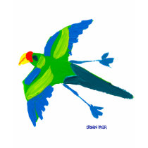T-shirt da arte: Vida do pássaro e verde do Lemur
