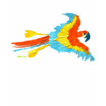 Art T-Shirt: Tropical Parrot by johndyergallery Art T-Shirt: Tropical Parrot