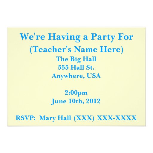 Art Teacher Retirement Party Invitations