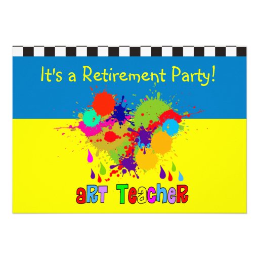 Art Teacher Retirement Party Invitations (front side)