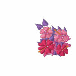 Art Top: Joanne Short Embroidered Hibiscus. Pink embroidered shirts