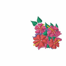 Parte superior da arte: Hibiscus bordado Short de  camisetas bordadas