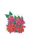 Art Top Joanne Short Embroidered Hibiscus. Pink embroidered shirts