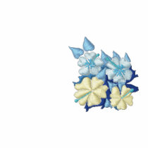 Art Top: Joanne Short Embroidered Hibiscus. Sky embroidered shirts