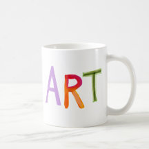Art word fun colorful - for artists & works of art coffee mugs