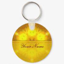 ArtBorder Golden Hexagon Keychain by webgrrl ArtBorder Golden Hexagon Keychain