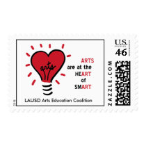 artbulblogobig, LAUSD Arts Education Coalition Postage