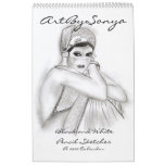ArtBySonya Black and White Pencil Sketches Wall Calendars