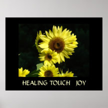 Arte CURATIVO de la alegría de los GIRASOLES de lo Poster