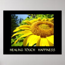 Arte CURATIVO de la felicidad de los GIRASOLES de  Poster