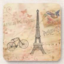 Arte de la torre Eiffel del vintage Posavaso