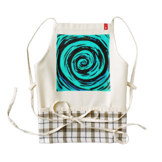 Arte hipnótico del remolino de la aguamarina delantal zazzle HEART