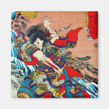 Arte legendario japonés oriental fresco de Bushi d Imán De Frigorífico