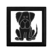 Arte negro divertido del perro de perrito de Terra Caja De Joyas