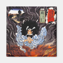 Arte oriental fresco del alcohol del bushi de Kuni Imán De Frigorífico