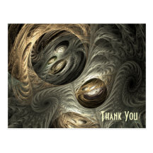 Arte plateado del fractal del túnel del oro tarjeta postal