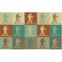Arte pop del esquí del campo a través escultura fotográfica
