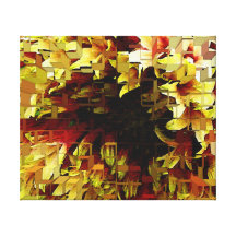 Arte rojo amarillo-naranja ingenioso de la foto de impresion de lienzo