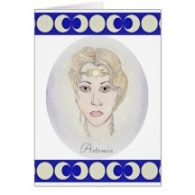 Artemis Moon Goddess Greeting Card