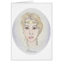 Artemis Moon Goddess Greeting Card