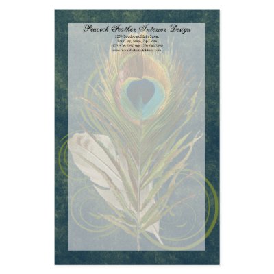 Artful Detail Peacock Feather Stationery by CustomInvites