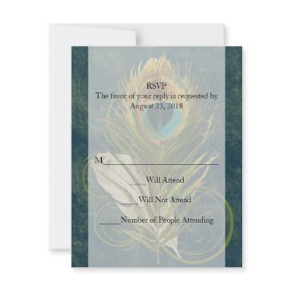 Artful Detail Peacock Feather Wedding RSVP