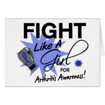 Arthritis Fight Like A Girl 11.3 Greeting Card