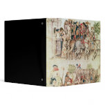 Arthur and his knights setting out on the binders