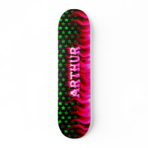 Arthur pink fire Skatersollie skateboard.