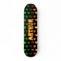 Arthur skateboard fire and flames design.