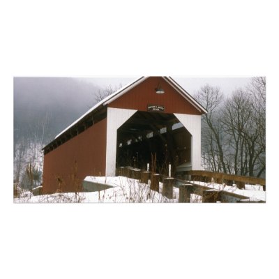 Arthur Smith Covered Bridge Colrain Customized Photo Card by JohnBurk1