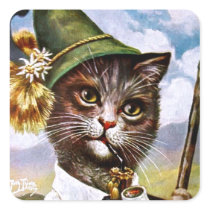 Arthur Thiele - Bavarian Alps Cat Square Sticker