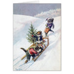 Arthur Thiele - Cats Bring home a Christmas Tree Card