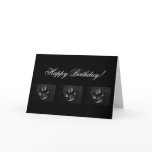 Artic Fox in Paw Print; Happy Birthday Greeting Card