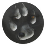 Artic Fox in Paw Print Stickers