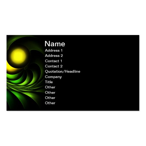 Artichoke Abstract Fractal Artwork Business Card Templates (front side)