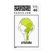 Artichoke Doodle Art Postage stamps