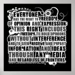 Article 19 Quote (B&W) Posters