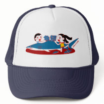 Artificial Kanji Shark Fin Doodle Art Hat